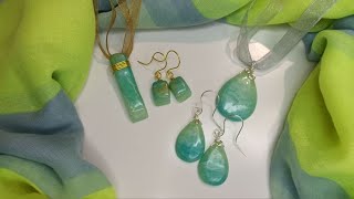 Polymer Clay Aquamarine crystals