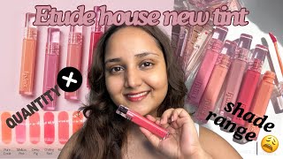 Trying Etude House *New Glow Fixing Tints on  Nc 40 Swatches + Review || Popular Korean Lip Tints