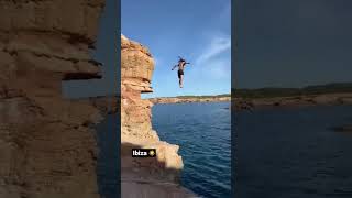 Jumping from a cliff in Ibiza ☀️