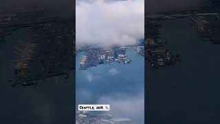 Amazing views of Seattle, WA flying in 🛩 #youtubeshorts #seattle #flying #privatejet