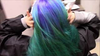 Purple Blue Green Color Melt Crazy Color. Jayhair