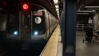 R179 #3166 led lights (C) train leaving Fulton Street