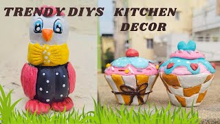 How to Elevate Your Kitchen with Mouldit Clay Decor|DIY Ideas for kitchen in just Rs 25🧁🍭