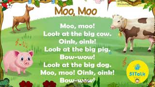 51talk Songs " Moo Moo Song " Lyrics