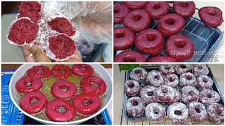 Resep donat Red VelVet yang viral ini memang enak dan rasa memang top ‼️Resep donat red velvet