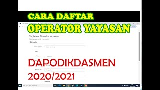 REGISTRASI OPERATOR YAYASAN || UNTUK TAMBAH PTK BARU