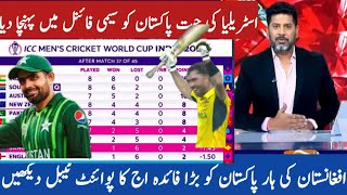 ICC world cup latest point table today | Pakistan team chance qualify semifinal | Aus vs Afg hilight