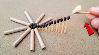 Matchstick Chain Domino Vs Diwali Crackers Amazing Experiment 😱 सोचा नहीं था ऐसा होगा ?