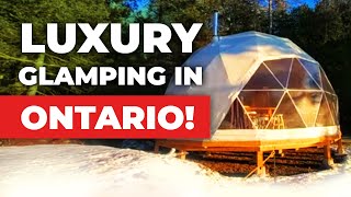 LUXURY DOME GLAMPING at OTTER POINTE RESORT (Geodesic Dome Tour in Ontario)