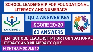 School Leadership For Foundational Literacy and Numeracy Quiz Answer Key/ #schoolleadershipquiz