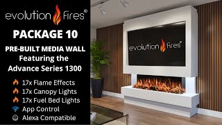 Evolution Fires Package 10 Prebuilt Media Wall Flame Effect