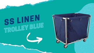 Stainless Steel Linen Trolley Blue | For Hotels, Resorts & Airports | Eston Amenities