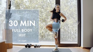 30 MIN KILLER HIIT Workout | With weights, No repeat | Full Body Cardio and Strength Home Workout