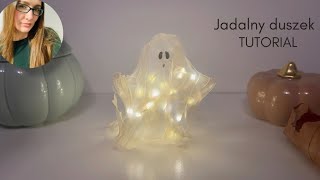 Jadalny duszek z papieru ryżowego, prosta dekoracja na Twój Halloweenowy tort - tutorial