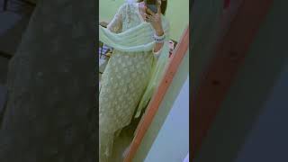 Chikankari kurti design💚#foryou#trending#ytshorts#viral#chikankari#kurti#design#ootd#grwm#share#like