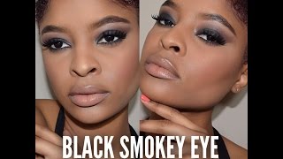 Dramatic Black Smokey Eye + Nude Lips "DRUGSTORE" Tutorial | With Kiss Lashes!