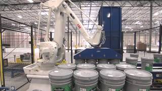 ABB Robotics   Palletizing drums of paint