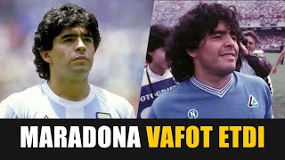 Afsonaviy futbolchi Diyego Maradona vafot etdi