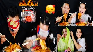 2x spicy current noodles blindfolded challenge|Funny Punishment😂