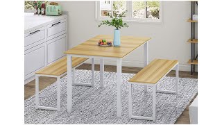 HOMURY 3 Piece Dining Table Set Breakfast Nook Dining Table