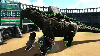 Titanosaur level 4 vs Megapithecus level 1 Gamma Beta Alpha ark Battles  Dinoplanet