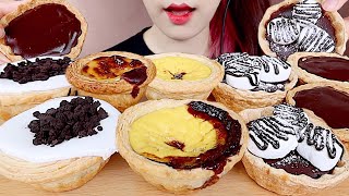 ASMR MARSHMALLOW CHOCOLATE TART, CHOCOLATE EGG TART MUKBANG 마시멜로초코타르트, 초코에그타르트 먹방 eating sounds