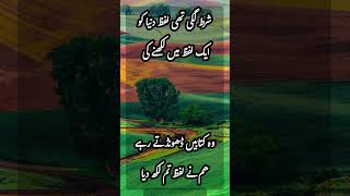 Urdu poetry | شرط لگی تھی لفظ دنیا کو ایک لفظ میں لکھنے کی وه کتابیں ڈھونڈتے رہے ھم نے لفظ تم لکھ دی