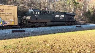 NB NS running backwards going North until 8112 local train 11/19/23 in Cohutta Georgia