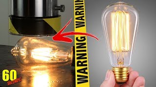 ◄ 60 초 ► 실험 유압 프레스 VS 필라멘트 LED 전구 | Filament LED Bulbs Tomich (60 Seconds!)