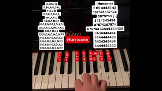 Hurricane piano tutorial (letters and numbers)