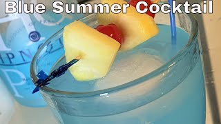 A Two Ingredient  Blue Summer Cocktail