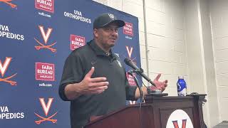 UVA head coach Tony Elliott talks loss to No. 17 UNC