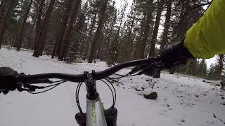 Kingsbury Stinger Trail in Snow - Lake Tahoe Winter Mountain Biking