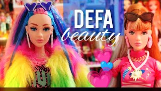 Defa lucy Beauty 💙 кукла в радужной шубе и розовой блузке, обзор распаковка, типа Barbie Extra