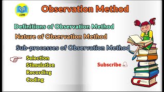 Observation Method full explain I निरीक्षण विधि (Hindi)