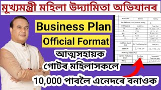 মূখ্যমন্ত্ৰী মহিলা উদ্যমিতা অভিযানৰ Business Plan এনেদৰে বনাওক | MMUA Business Plan #businessplan