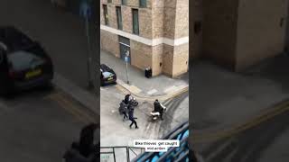 bike thieves get caught mid action