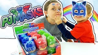 Giochi divertenti: PJ MASKS Super Pigiamini OVETTI TESTE CON SORPRESA con MIRKOLINO apertura giochi