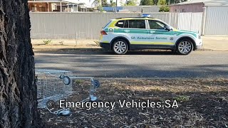 SA Ambulance Volkswagen Tiguan sprint car and SA MFS Scania fire trucks at Kilburn house fire