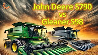 Compare Combine Harvesters | Video John Deere S790 VS Gleaner S98 Working On The Farm #agriculture