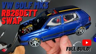 VW Golf MK3 (RB26Dett Swap) в масштабе 1/24, полная сборка с автомобилями в масштабе @Bushido