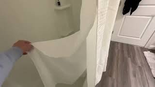 N&Y HOME Waffle Weave Shower Curtain, Heavyweight Fabric & Mesh Top Window Review