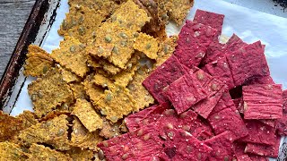 Seedy BEET crackers (gluten-free or regular)