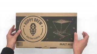 Двухвальцовая мельница для солода Hoppy Brew с бункером и подставкой