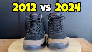 Air Jordan 9 Olive Comparison 2024 vs 2012