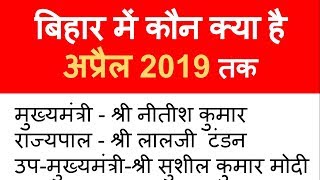 बिहार में कौन क्या है? अप्रैल 2019 - Bihar me kaun kya hai? April 2019