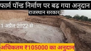 फार्म पॉन्ड पर बढ़ गया अनुदान । खेत तालाब योजना पर अनुदान । farm pond subsidy