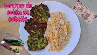 Tortitas de colita de cebolla 🧅 comiendo con $50.00