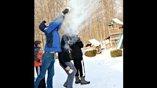 Flash Freeze Boiling Water in Mid-Air!