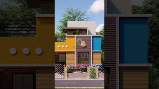 24×33 House Front Design | 2BHK House Design With Car parking #home #house #shorts